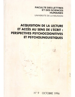 ACQUISITION DE LA LECTURE ET ACCES AU SENS DE L'ECRIT - PERSPECTIVES PSYCHOCOGNITIVES N°9 - JEAN FRANCOIS HAMON - 1996