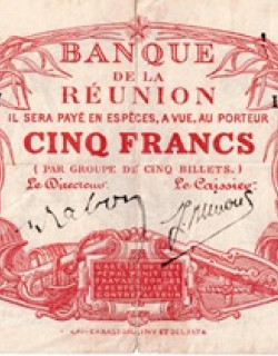 BILLET 5 FRANCS CABASSON - BANQUE DE LA REUNION  - MAXI 1937