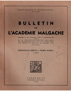 BULLETIN DE L'ACADEMIE MALGACHE - TOME 32 - 1954