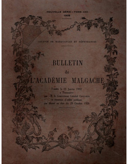 BULLETIN DE L'ACADEMIE MALGACHE - TOME 22 - 1939