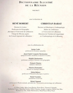 DICTIONNAIRE ILLUSTRE DE LA REUNION A-B - VOLUME 1 - RENE ROBERT - CHRISTIAN BARAT - 1991