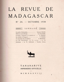 LA REVUE DE MADAGASCAR - N°24 - OCTOBRE 1938