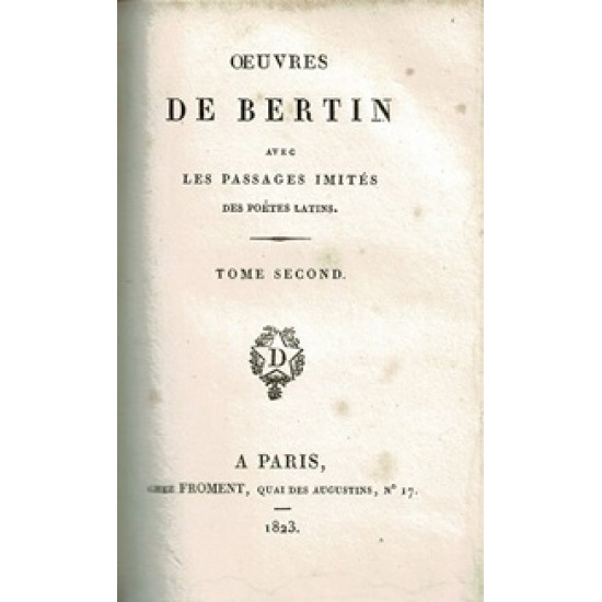 ŒUVRE DE BERTIN TOME 1 (1823)
