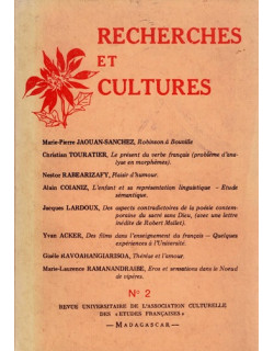 RECHERCHES ET CULTURES N°2 - JANVIER 1986