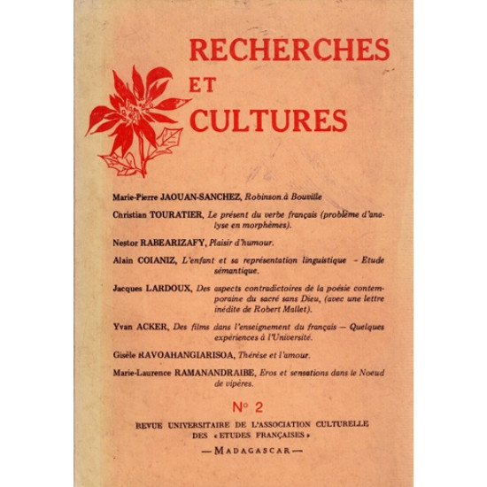 RECHERCHES ET CULTURES N°2 - JANVIER 1986