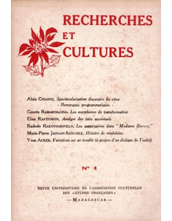 RECHERCHES ET CULTURES N°1 - MAI 1985