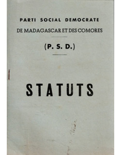 STATUTS DU PARTI SOCIAL DEMOCRATE DE MADAGASCAR ET DES COMORES - ANDRE RESAMPA - 1960