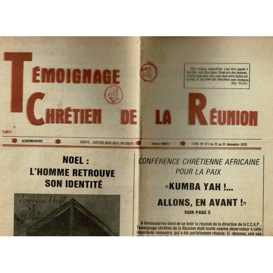 TEMOIGNAGES CHRETIEN DE LA REUNION N°271 - 22 AU 31 DECEMBRE 1979